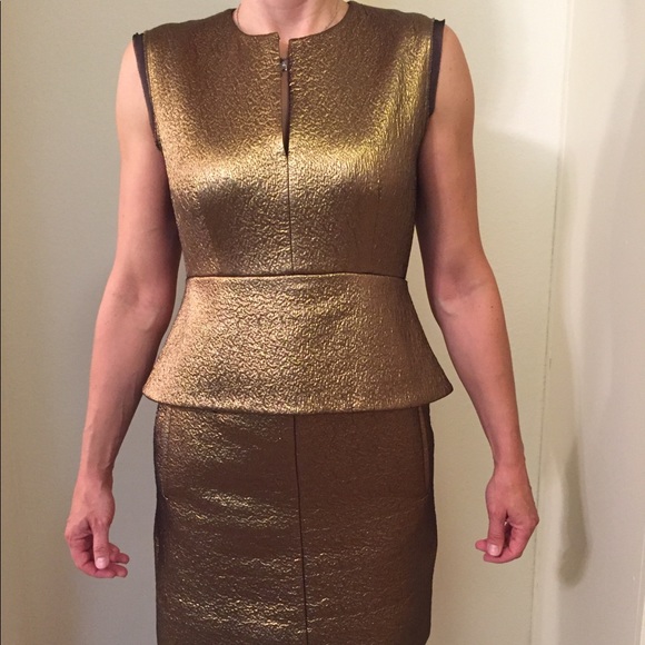 DIANE von FURSTENBERG Delani gold sz 10 NEW dress - Picture 2 of 8